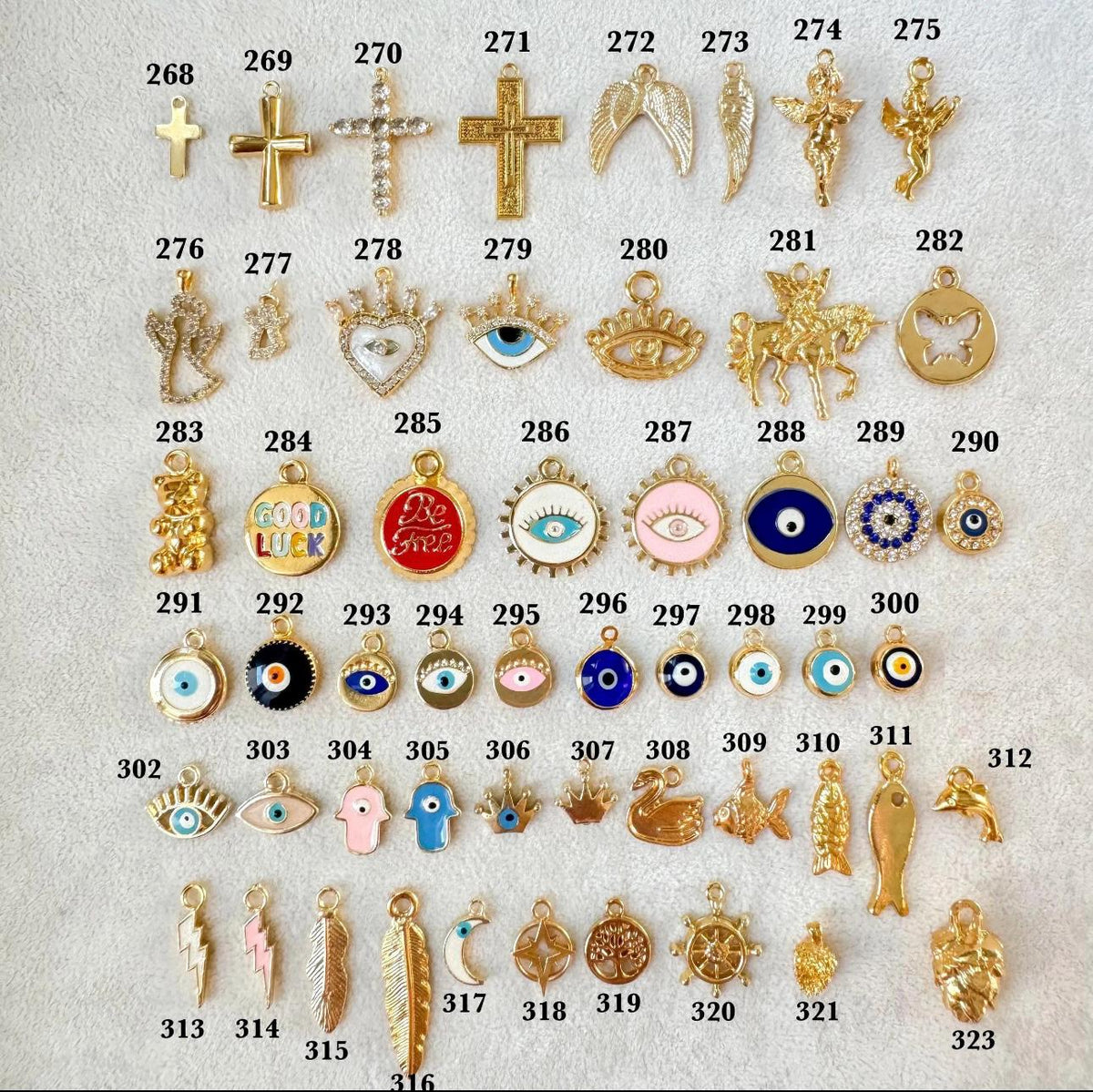 Custom gold bag charm