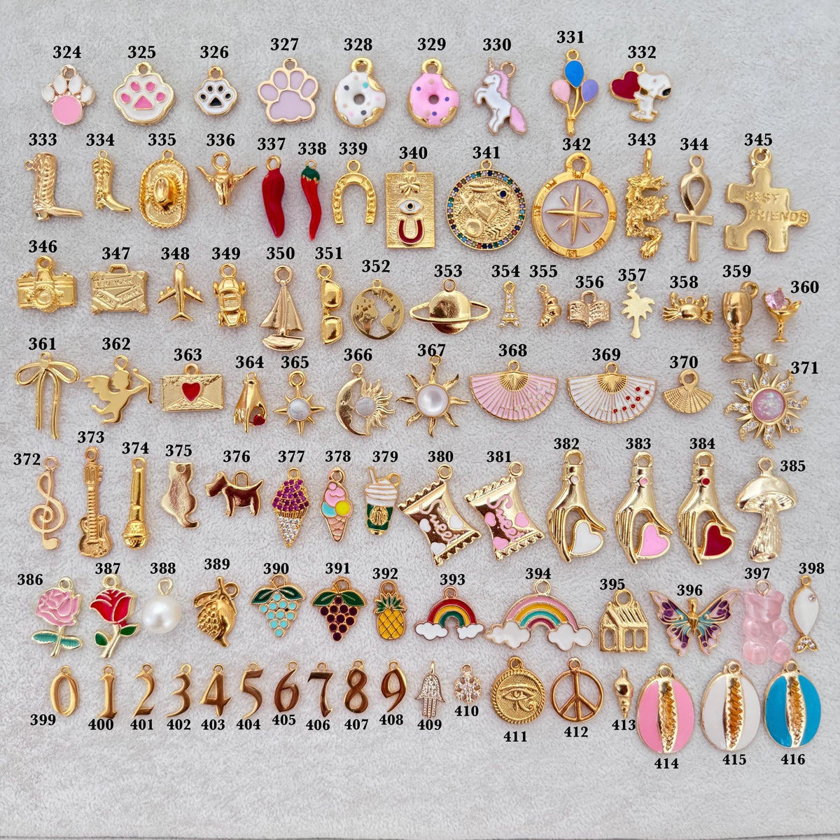 Custom gold bag charm