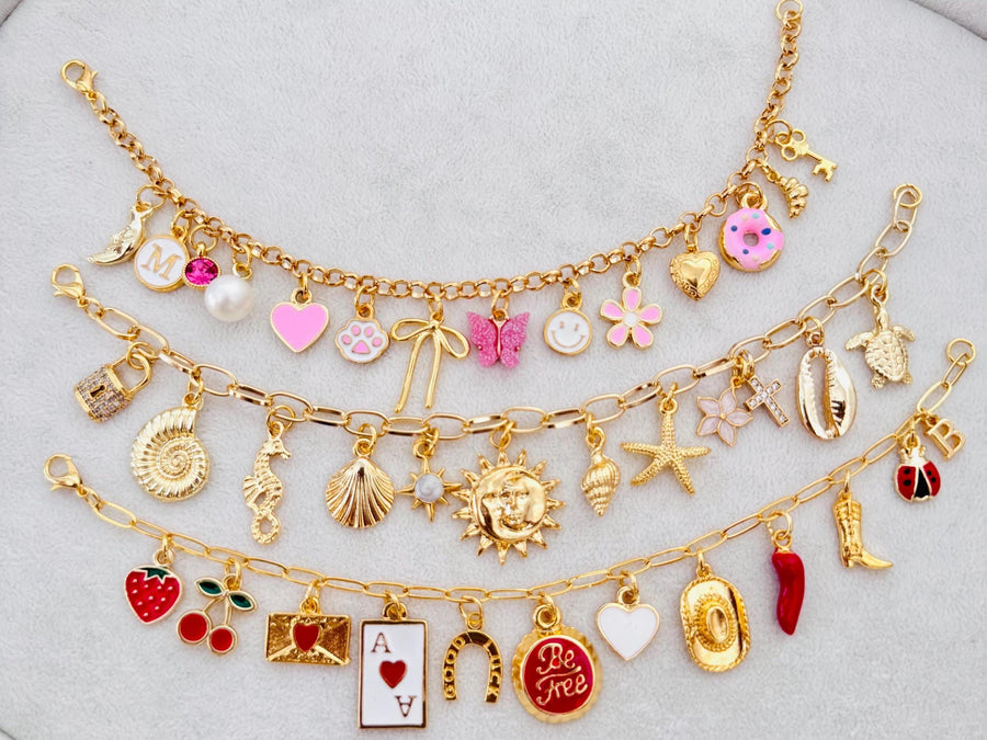 Personalized Gold Charm Bracelet